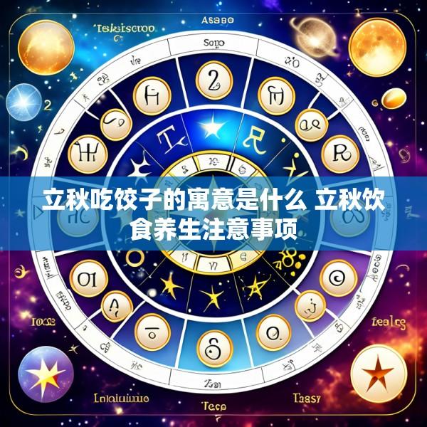 立秋吃饺子的寓意是什么 立秋饮食养生注意事项