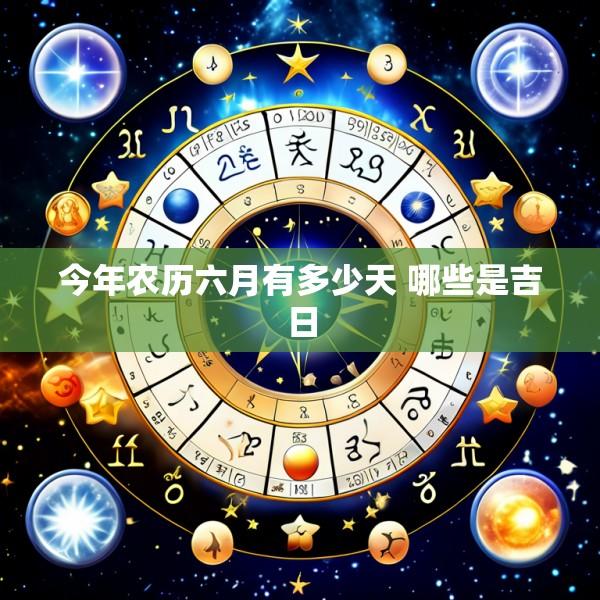 今年农历六月有多少天 哪些是吉日