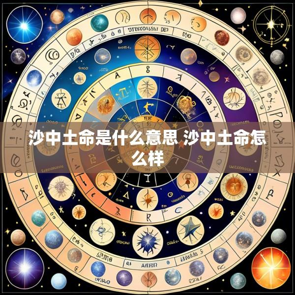 沙中土命是什么意思 沙中土命怎么样