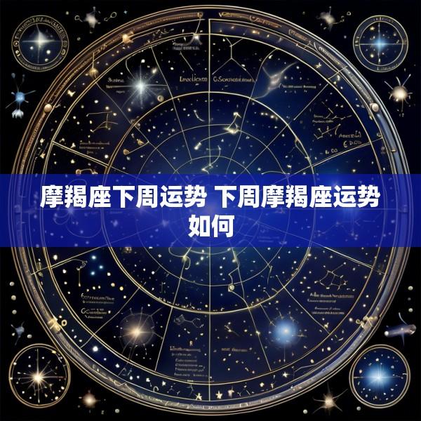 摩羯座下周运势 下周摩羯座运势如何