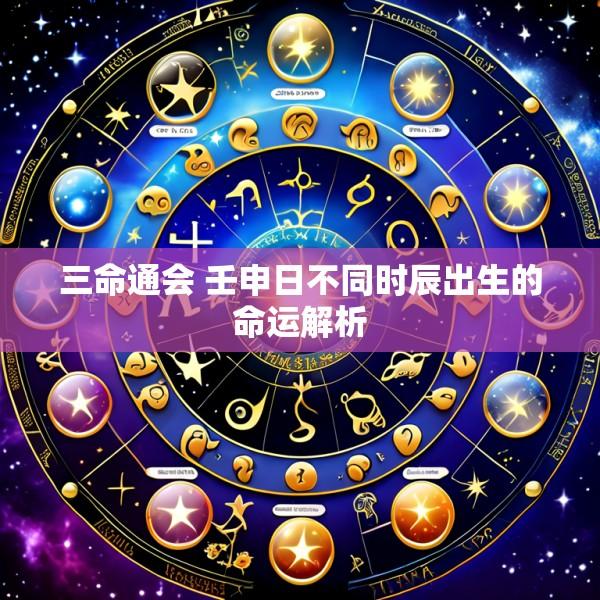 三命通会 壬申日不同时辰出生的命运解析