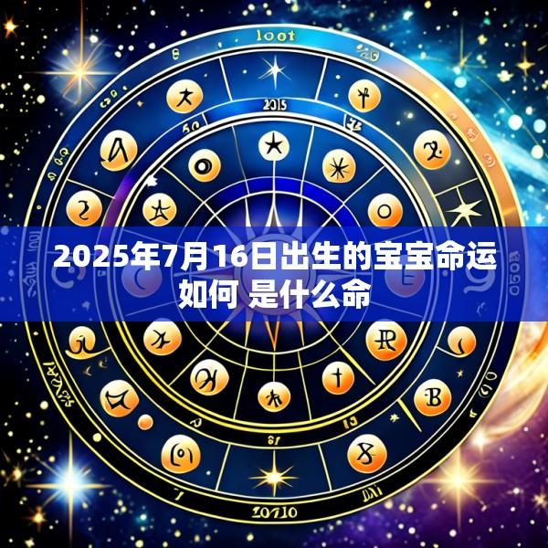 2025年7月16日出生的宝宝命运如何 是什么命