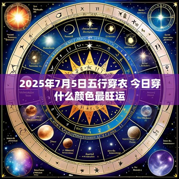 2025年7月5日五行穿衣 今日穿什么颜色最旺运