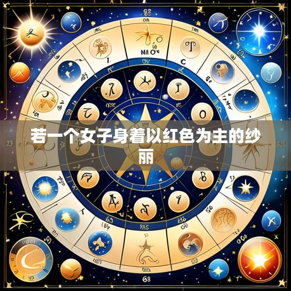 若一个女子身着以红色为主的纱丽