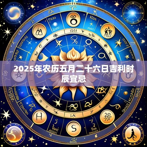 2025年农历五月二十六日吉利时辰宜忌