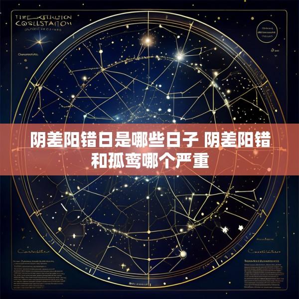 阴差阳错日是哪些日子 阴差阳错和孤鸾哪个严重