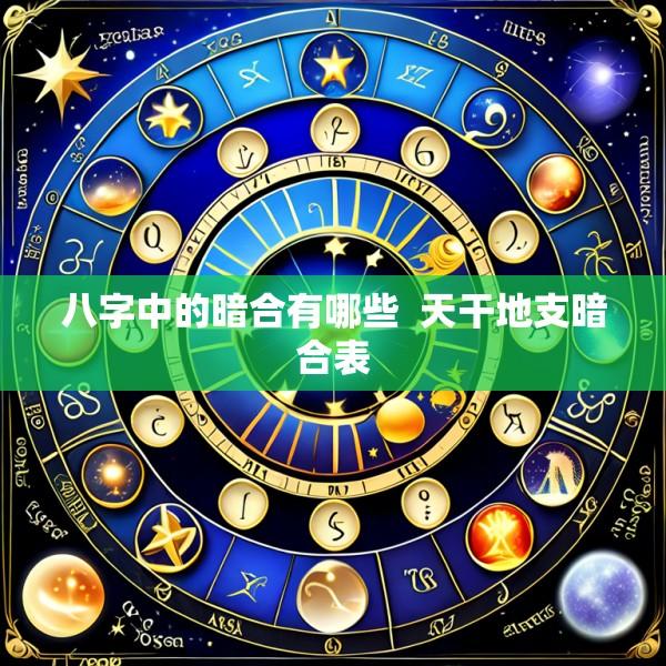 八字中的暗合有哪些  天干地支暗合表