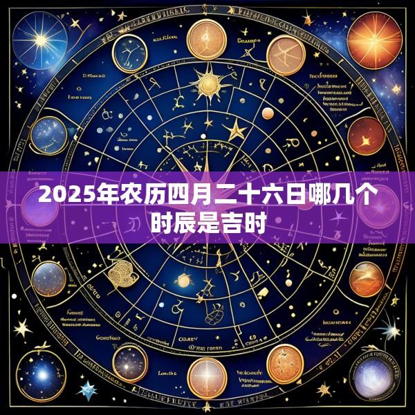 2025年农历四月二十六日哪几个时辰是吉时