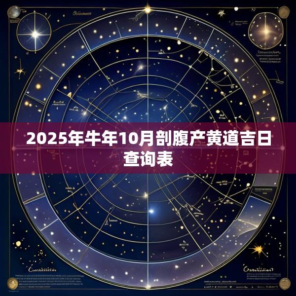 2025年牛年10月剖腹产黄道吉日查询表