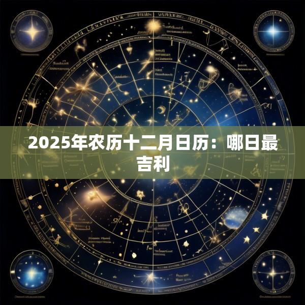 2025年农历十二月日历：哪日最吉利