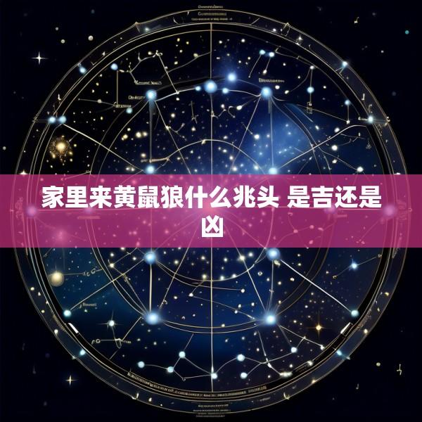 家里来黄鼠狼什么兆头 是吉还是凶