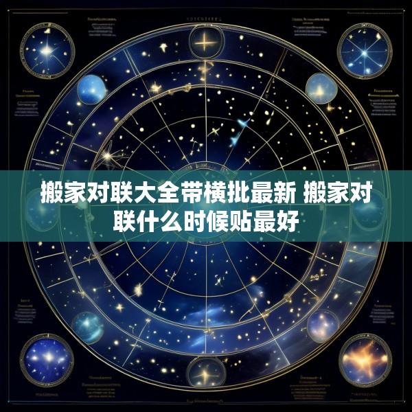搬家对联大全带横批最新 搬家对联什么时候贴最好