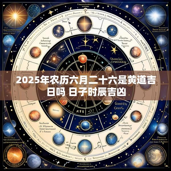 2025年农历六月二十六是黄道吉日吗 日子时辰吉凶