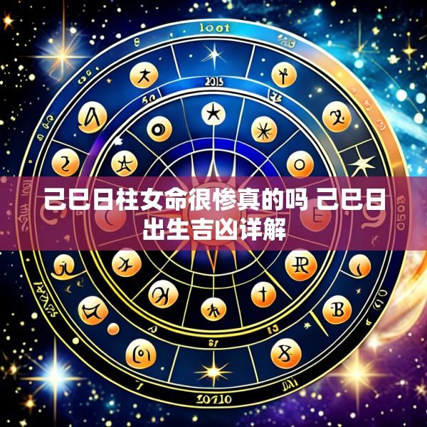 己巳日柱女命很惨真的吗 己巳日出生吉凶详解
