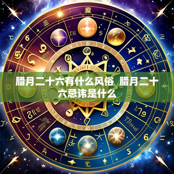 腊月二十六有什么风俗  腊月二十六忌讳是什么