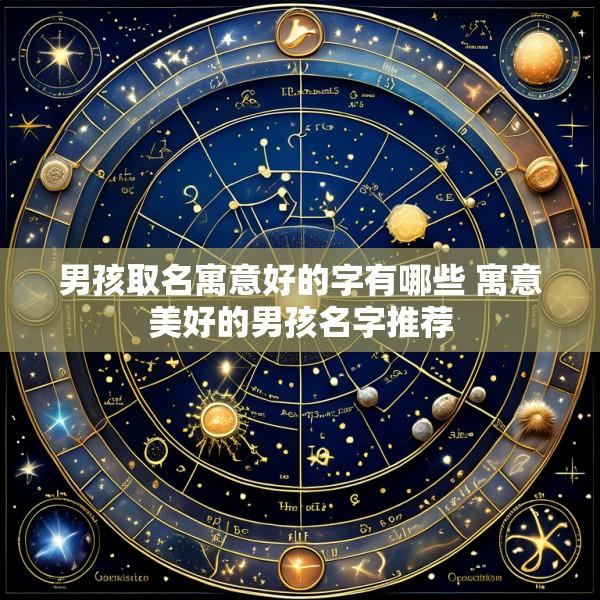 男孩取名寓意好的字有哪些 寓意美好的男孩名字推荐