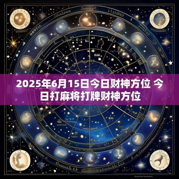 2025年6月15日今日财神方位 今日打麻将打牌财神方位