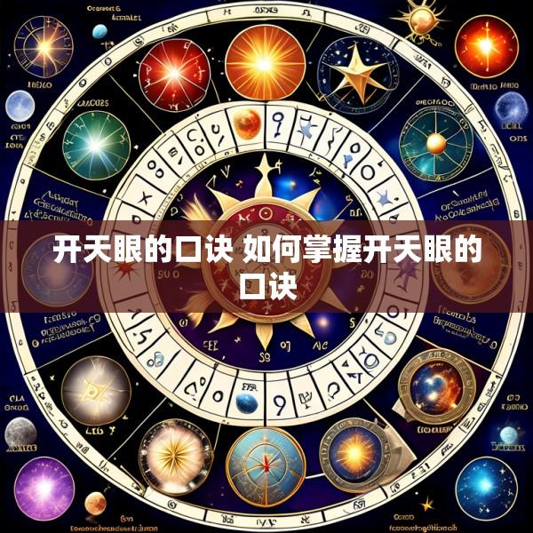 开天眼的口诀 如何掌握开天眼的口诀