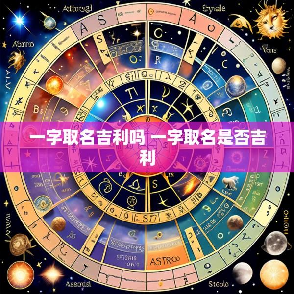 一字取名吉利吗 一字取名是否吉利
