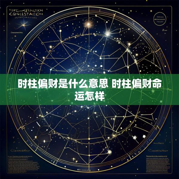 时柱偏财是什么意思 时柱偏财命运怎样