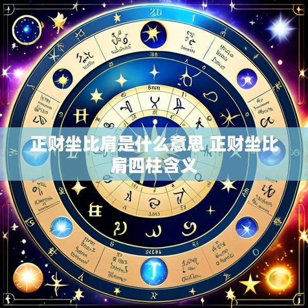 正财坐比肩是什么意思 正财坐比肩四柱含义