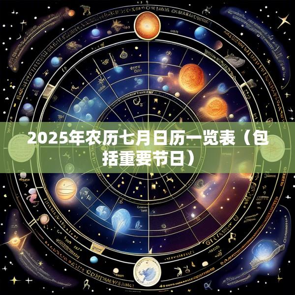 2025年农历七月日历一览表（包括重要节日）