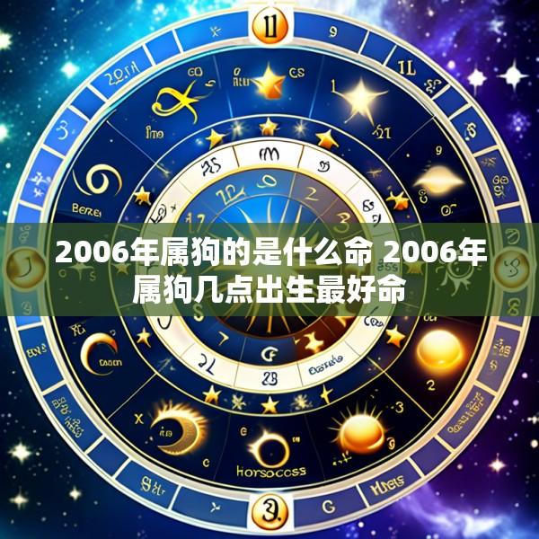 2006年属狗的是什么命 2006年属狗几点出生最好命