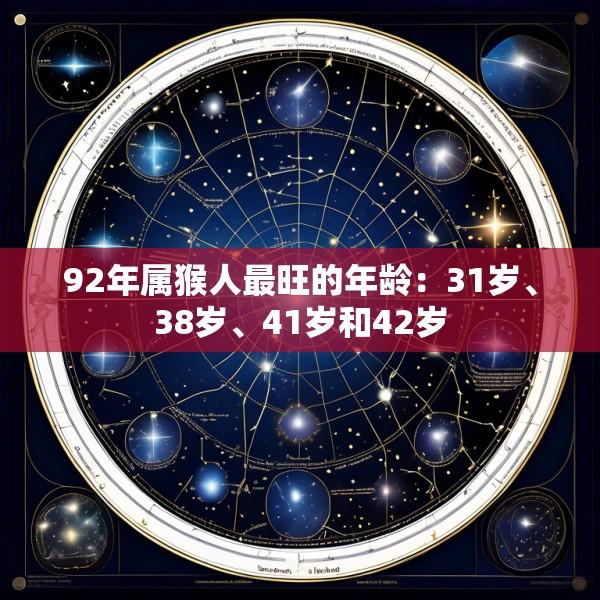 92年属猴人最旺的年龄：31岁、38岁、41岁和42岁