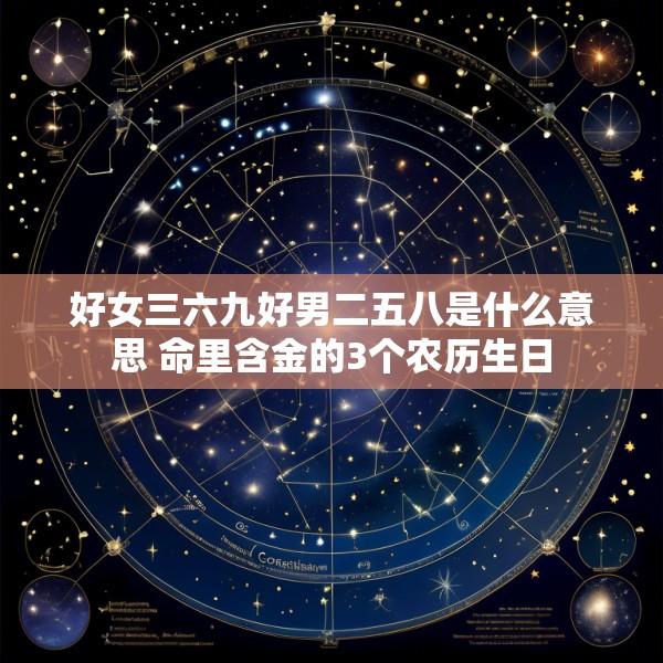 好女三六九好男二五八是什么意思 命里含金的3个农历生日