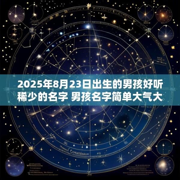 2025年8月23日出生的男孩好听稀少的名字 男孩名字简单大气大全