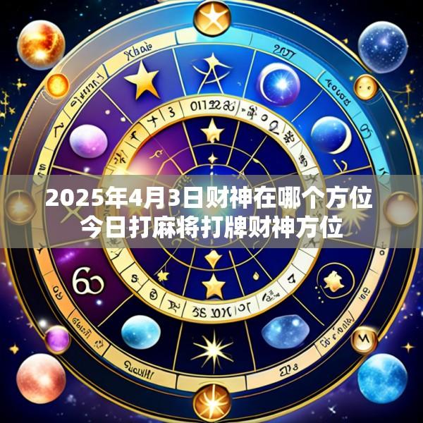 2025年4月3日财神在哪个方位 今日打麻将打牌财神方位