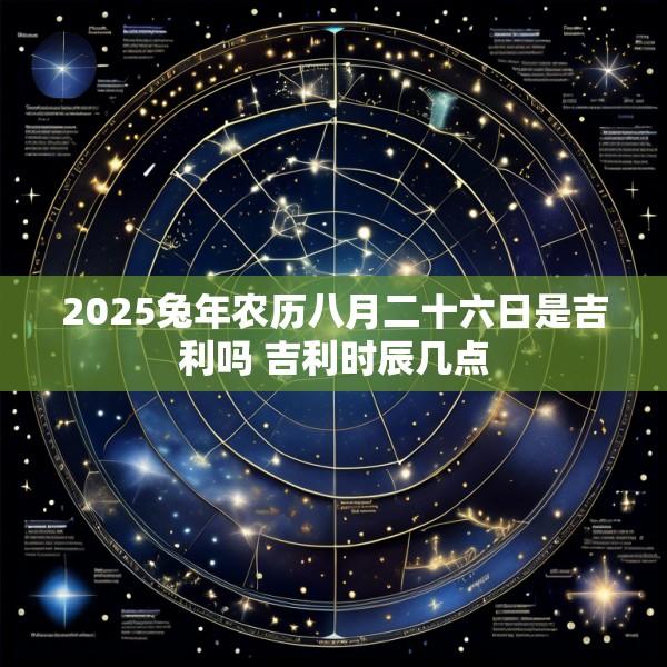 2025兔年农历八月二十六日是吉利吗 吉利时辰几点