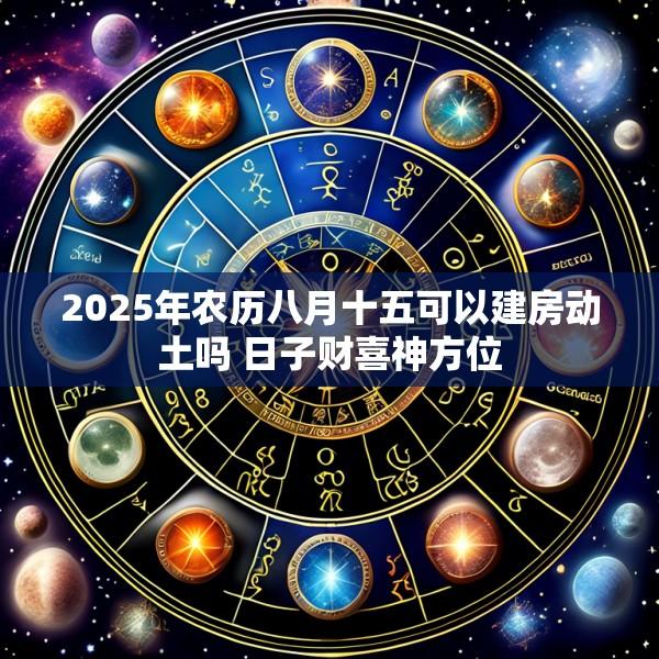 2025年农历八月十五可以建房动土吗 日子财喜神方位