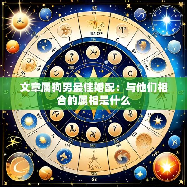 文章属狗男最佳婚配：与他们相合的属相是什么