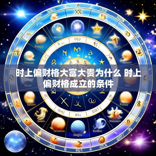时上偏财格大富大贵为什么 时上偏财格成立的条件