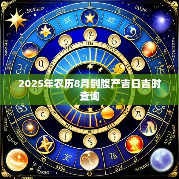 2025年农历8月剖腹产吉日吉时查询
