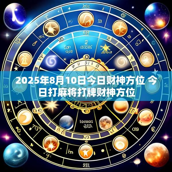 2025年8月10日今日财神方位 今日打麻将打牌财神方位