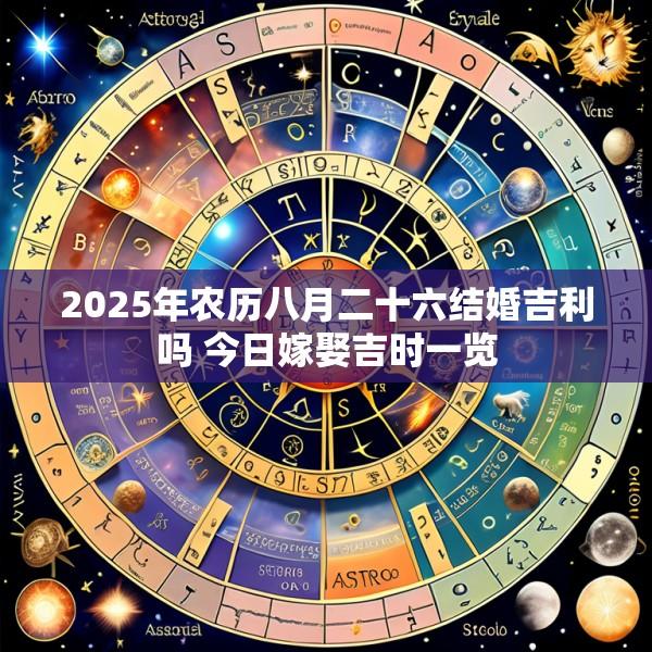2025年农历八月二十六结婚吉利吗 今日嫁娶吉时一览