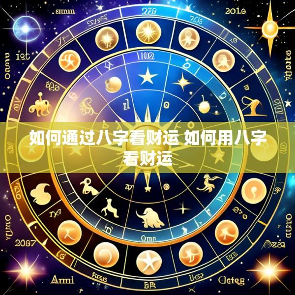 如何通过八字看财运 如何用八字看财运