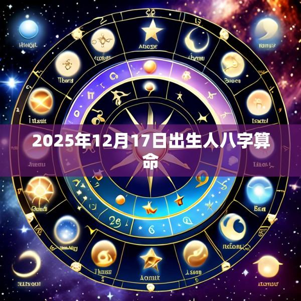 2025年12月17日出生人八字算命