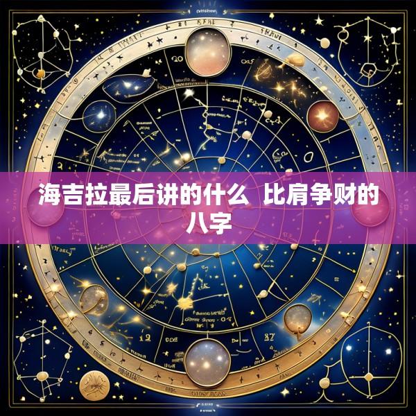 海吉拉最后讲的什么  比肩争财的八字