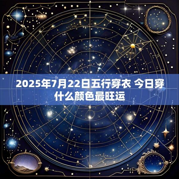 2025年7月22日五行穿衣 今日穿什么颜色最旺运