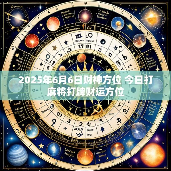 2025年6月6日财神方位 今日打麻将打牌财运方位
