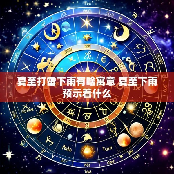 夏至打雷下雨有啥寓意 夏至下雨预示着什么