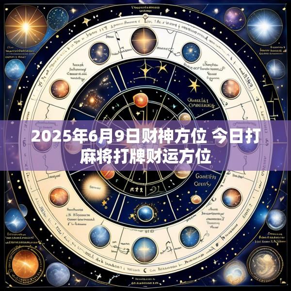 2025年6月9日财神方位 今日打麻将打牌财运方位