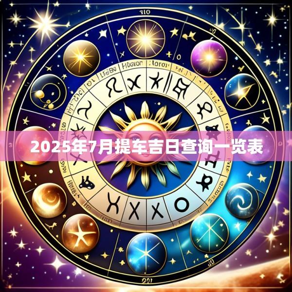 2025年7月提车吉日查询一览表