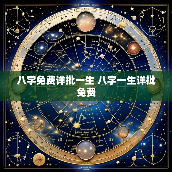 八字免费详批一生 八字一生详批免费