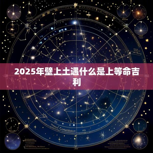 2025年壁上土遇什么是上等命吉利