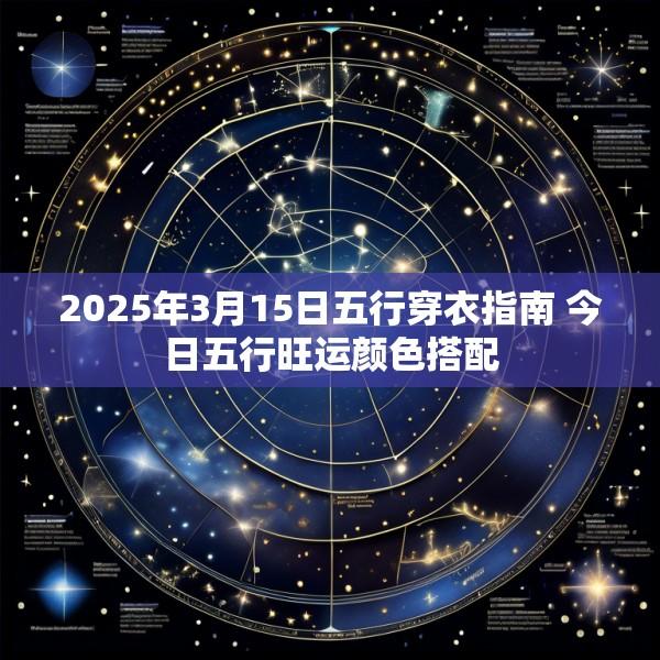 2025年3月15日五行穿衣指南 今日五行旺运颜色搭配
