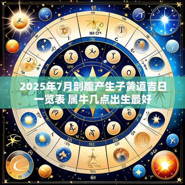 2025年7月剖腹产生子黄道吉日一览表 属牛几点出生最好